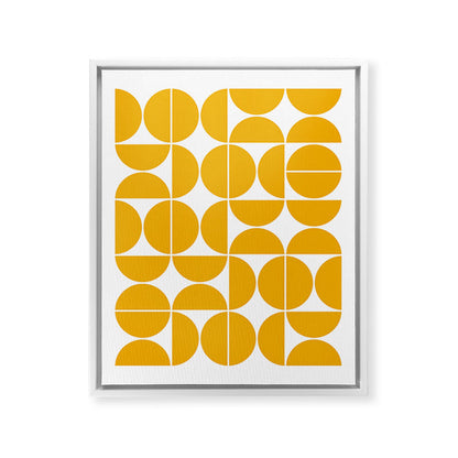 Mid Century Modern Geometric 04 Yellow Framed Canvas Print Gallery Image 22