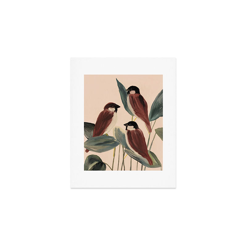 Three Sparrows Art Print Gallery Image 1