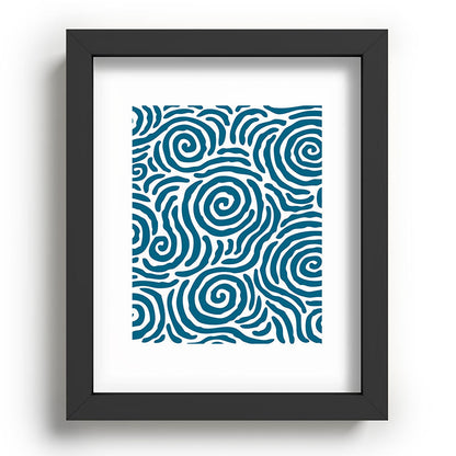 Ripple Effect Pattern Peacock Blue Framed Art Print Gallery Image 80