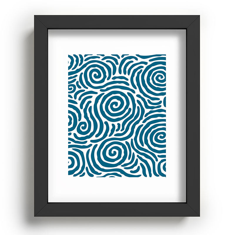 Ripple Effect Pattern Peacock Blue Framed Art Print Gallery Image 78