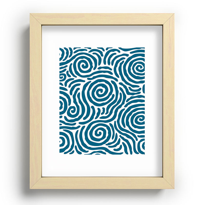 Ripple Effect Pattern Peacock Blue Framed Art Print Gallery Image 96
