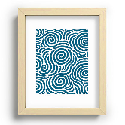 Ripple Effect Pattern Peacock Blue Framed Art Print Gallery Image 95