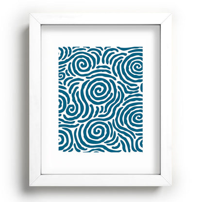 Ripple Effect Pattern Peacock Blue Framed Art Print Gallery Image 103