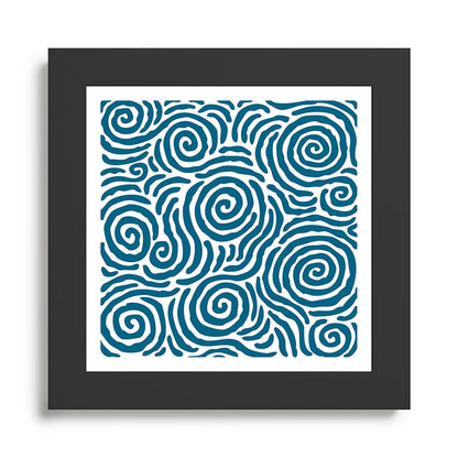 Ripple Effect Pattern Peacock Blue Framed Art Print Gallery Image 46
