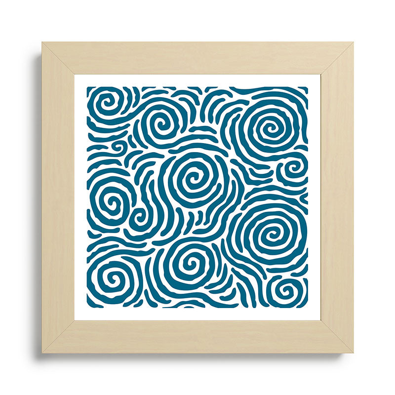 Ripple Effect Pattern Peacock Blue Framed Art Print Gallery Image 68