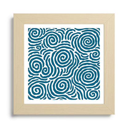 Ripple Effect Pattern Peacock Blue Framed Art Print Gallery Image 68
