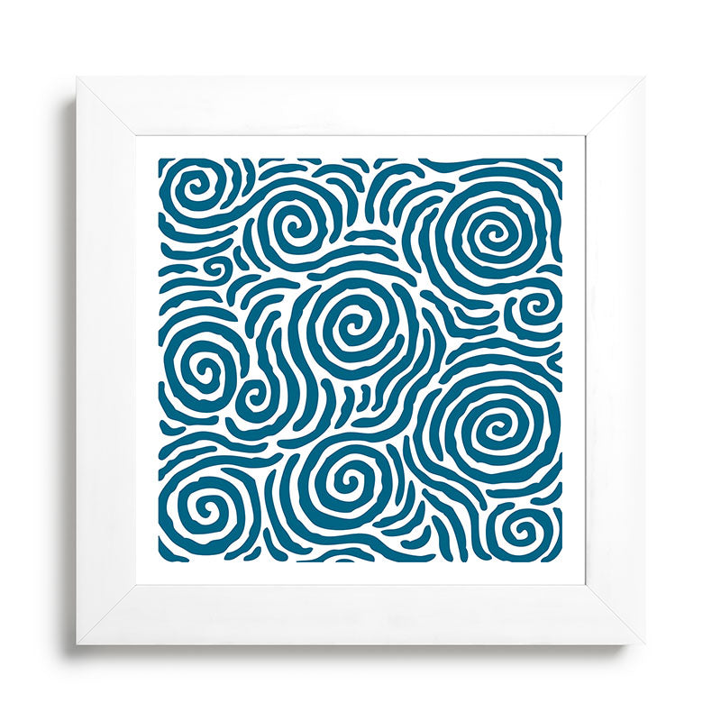 Ripple Effect Pattern Peacock Blue Framed Art Print Gallery Image 79