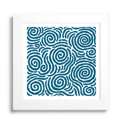 Ripple Effect Pattern Peacock Blue Framed Art Print Gallery Image 79