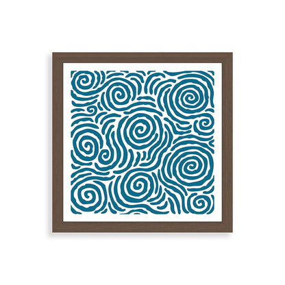 Ripple Effect Pattern Peacock Blue Framed Art Print Gallery Image 60