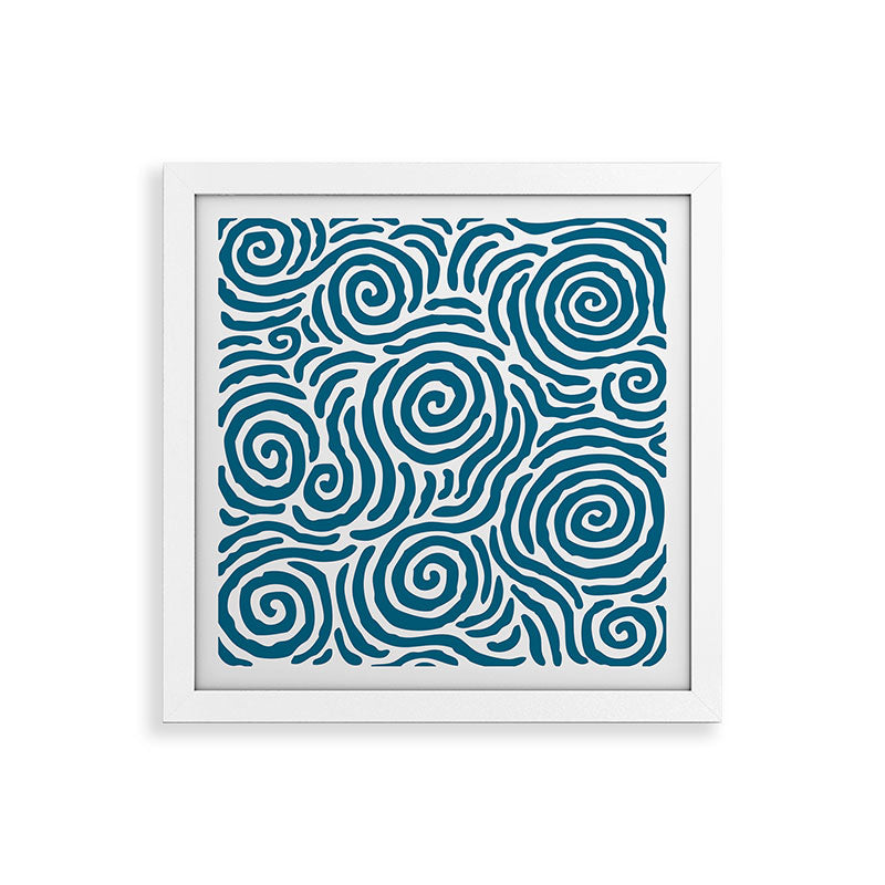 Ripple Effect Pattern Peacock Blue Framed Art Print Gallery Image 82