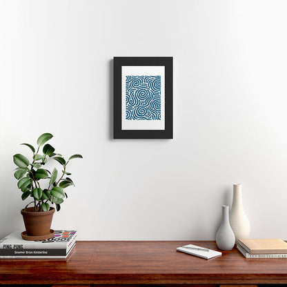 Ripple Effect Pattern Peacock Blue Framed Art Print Gallery Image 42