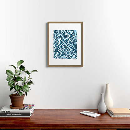 Ripple Effect Pattern Peacock Blue Framed Art Print Gallery Image 16
