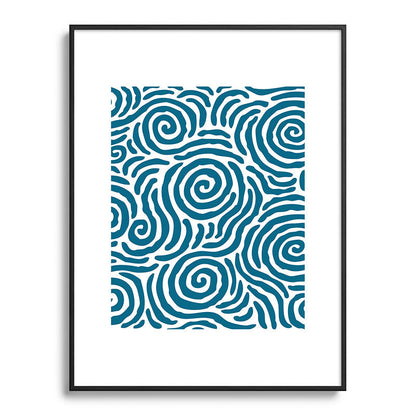 Ripple Effect Pattern Peacock Blue Framed Art Print Gallery Image 115