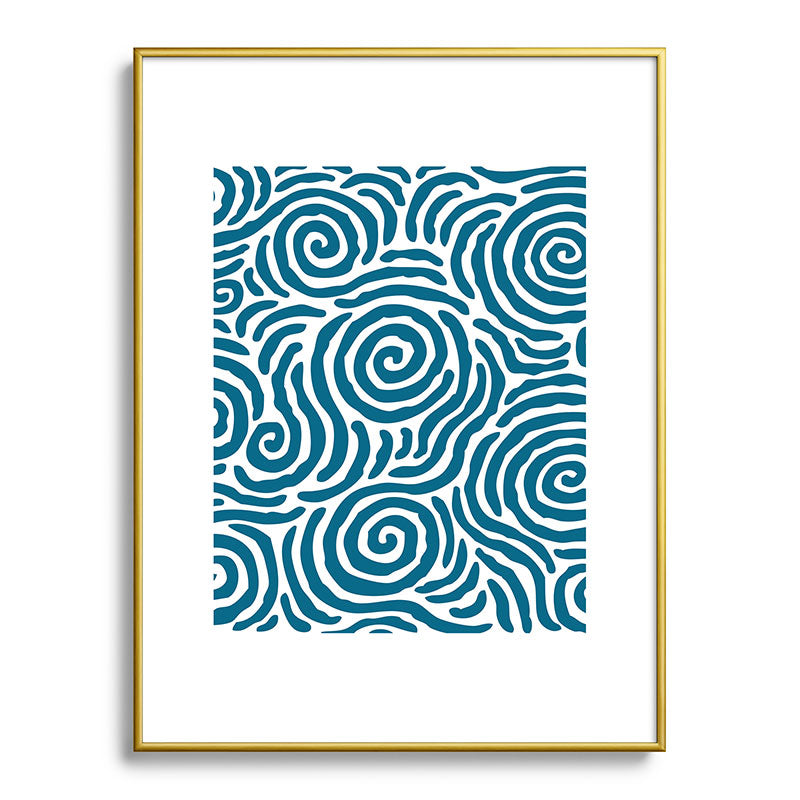 Ripple Effect Pattern Peacock Blue Framed Art Print Gallery Image 125
