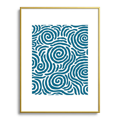Ripple Effect Pattern Peacock Blue Framed Art Print Gallery Image 125