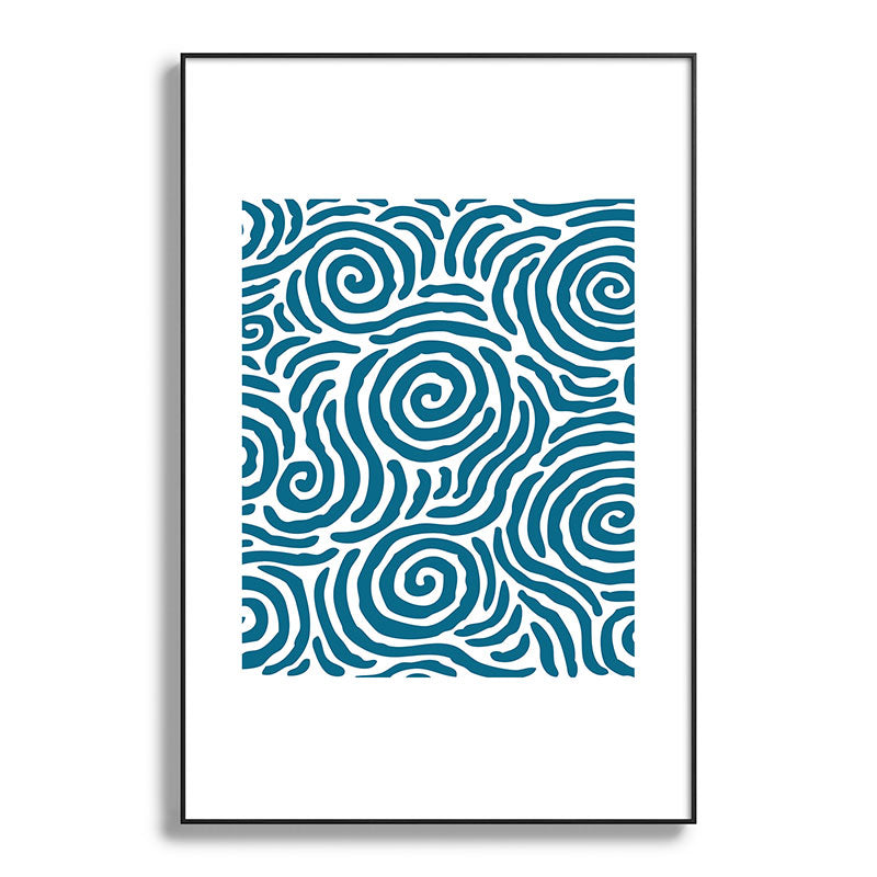 Ripple Effect Pattern Peacock Blue Framed Art Print Gallery Image 117