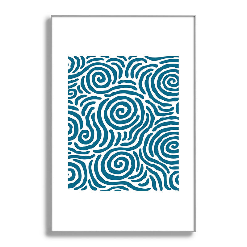 Ripple Effect Pattern Peacock Blue Framed Art Print Gallery Image 137