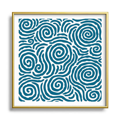Ripple Effect Pattern Peacock Blue Framed Art Print Gallery Image 133