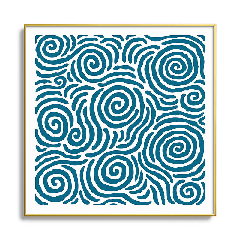 Ripple Effect Pattern Peacock Blue Framed Art Print Gallery Image 136