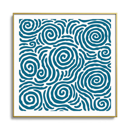 Ripple Effect Pattern Peacock Blue Framed Art Print Gallery Image 136