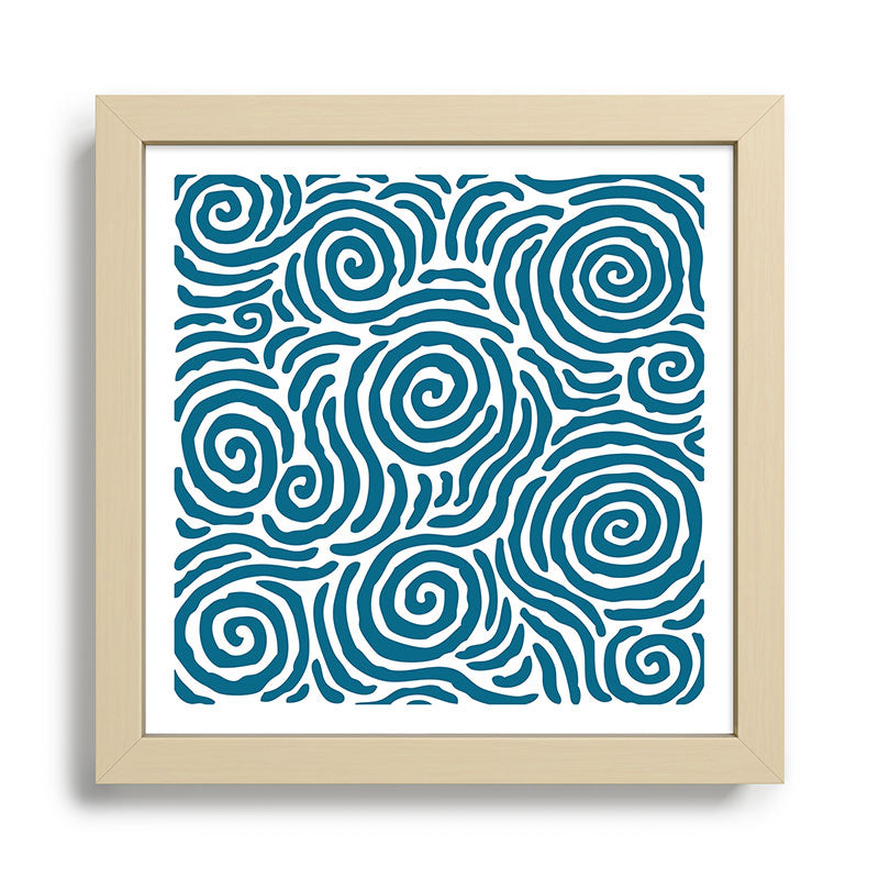 Ripple Effect Pattern Peacock Blue Framed Art Print Gallery Image 24