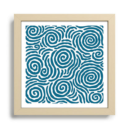 Ripple Effect Pattern Peacock Blue Framed Art Print Gallery Image 24