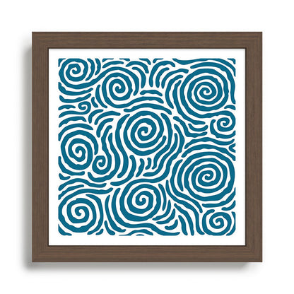 Ripple Effect Pattern Peacock Blue Framed Art Print Gallery Image 13