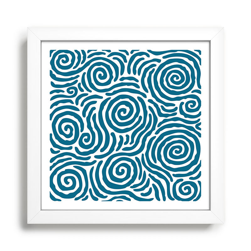 Ripple Effect Pattern Peacock Blue Framed Art Print Gallery Image 35
