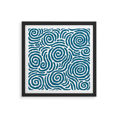 Ripple Effect Pattern Peacock Blue Framed Art Print Gallery Image 7