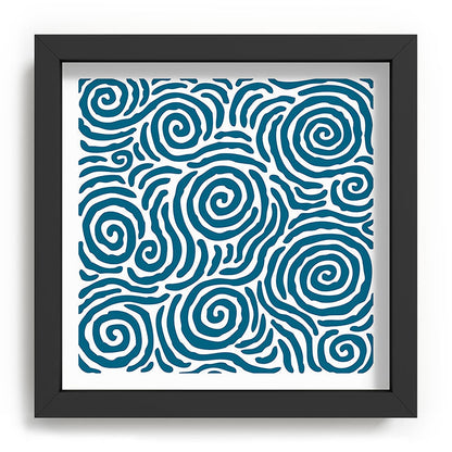 Ripple Effect Pattern Peacock Blue Framed Art Print Gallery Image 90