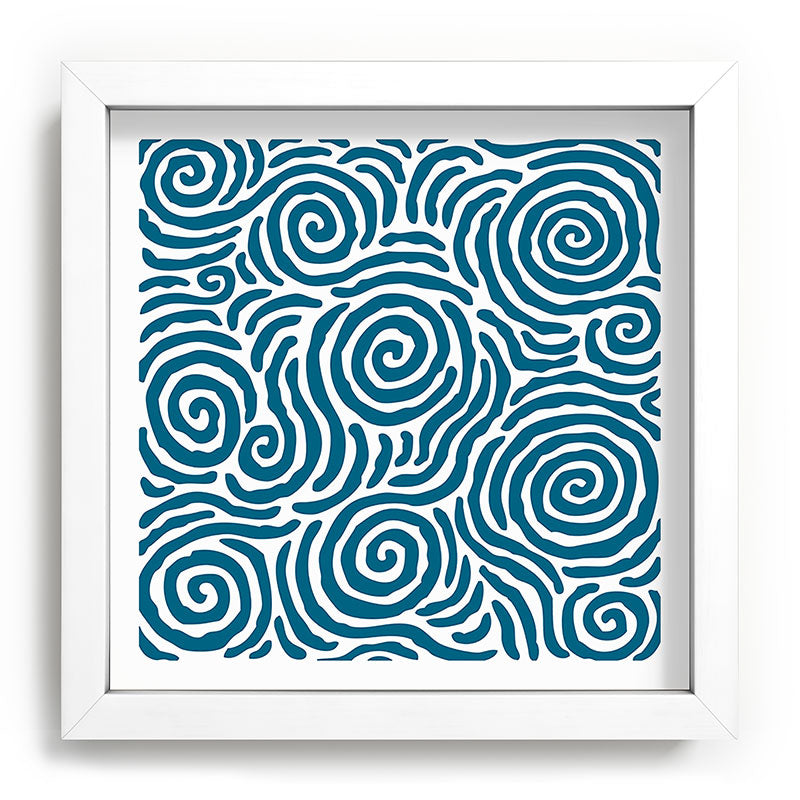 Ripple Effect Pattern Peacock Blue Framed Art Print Gallery Image 114