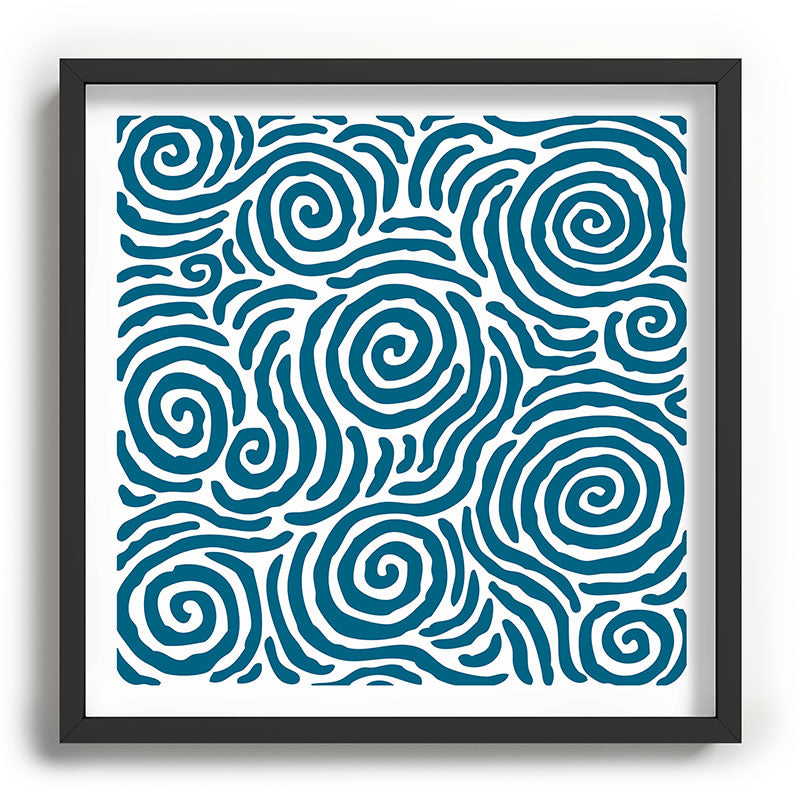 Ripple Effect Pattern Peacock Blue Framed Art Print Gallery Image 93