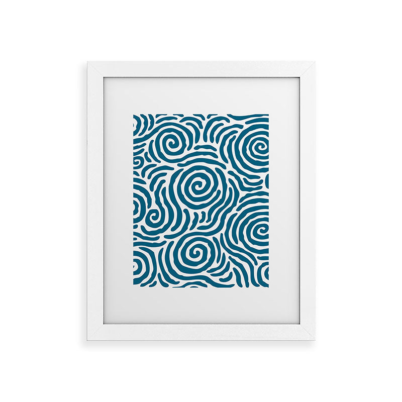 Ripple Effect Pattern Peacock Blue Framed Art Print Gallery Image 69