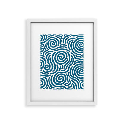 Ripple Effect Pattern Peacock Blue Framed Art Print Gallery Image 30