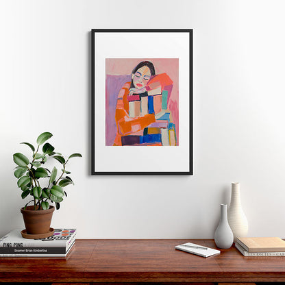 Woman Love for Books Framed Art Print Gallery Image 6