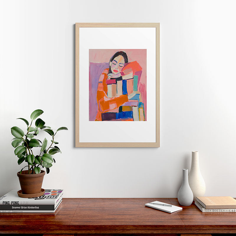 Woman Love for Books Framed Art Print Gallery Image 48