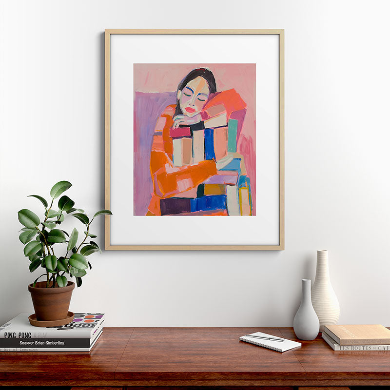 Woman Love for Books Framed Art Print Gallery Image 21