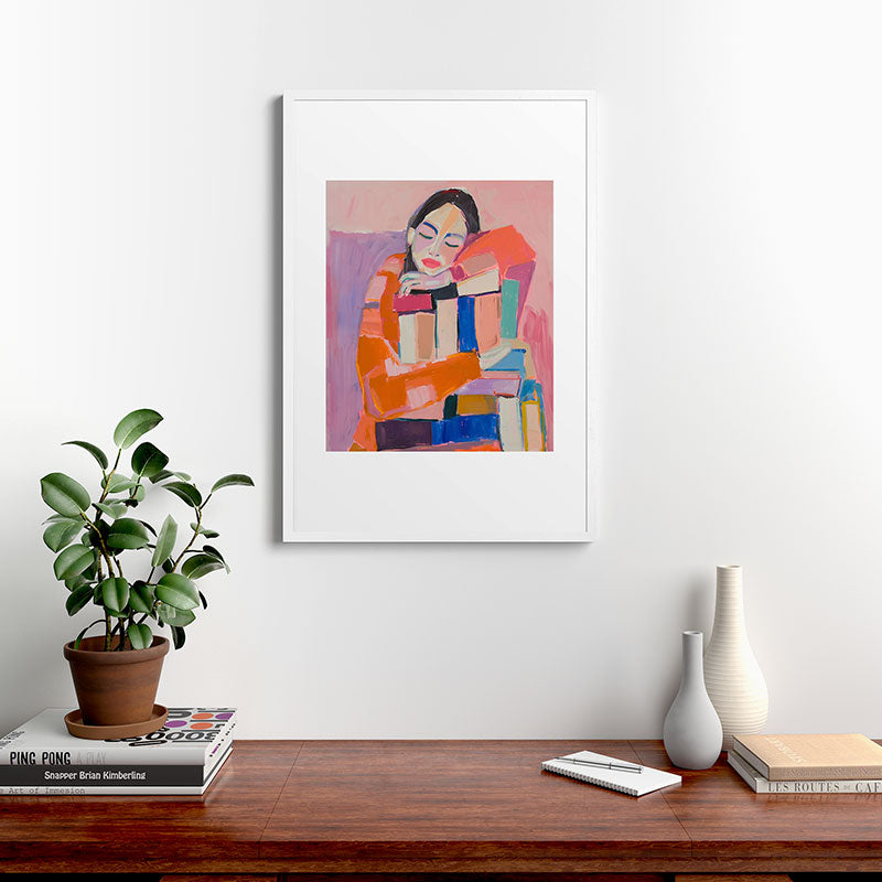 Woman Love for Books Framed Art Print Gallery Image 27