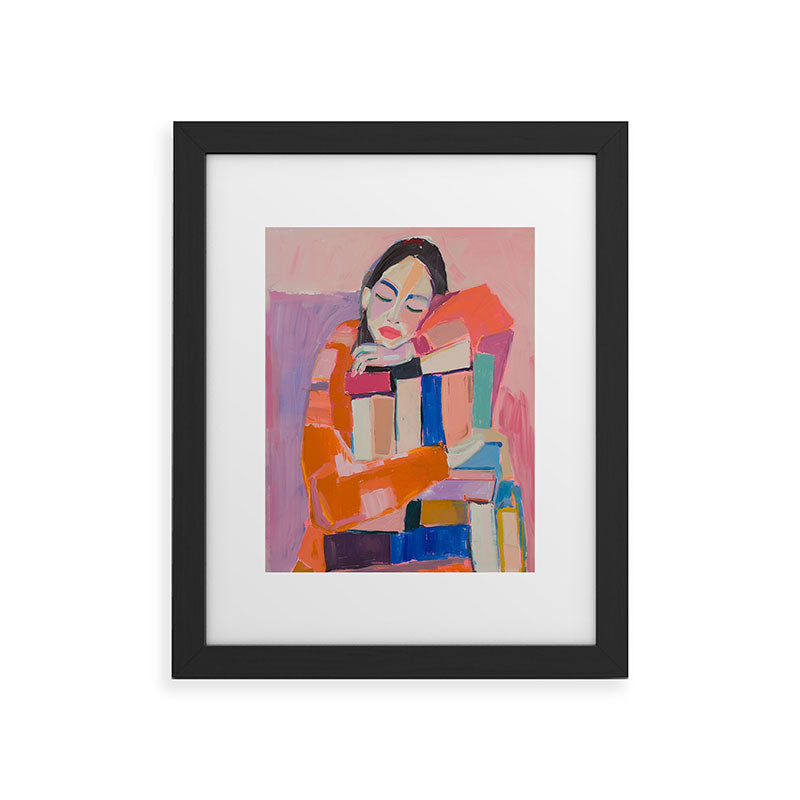 Woman Love for Books Framed Art Print Gallery Image 29
