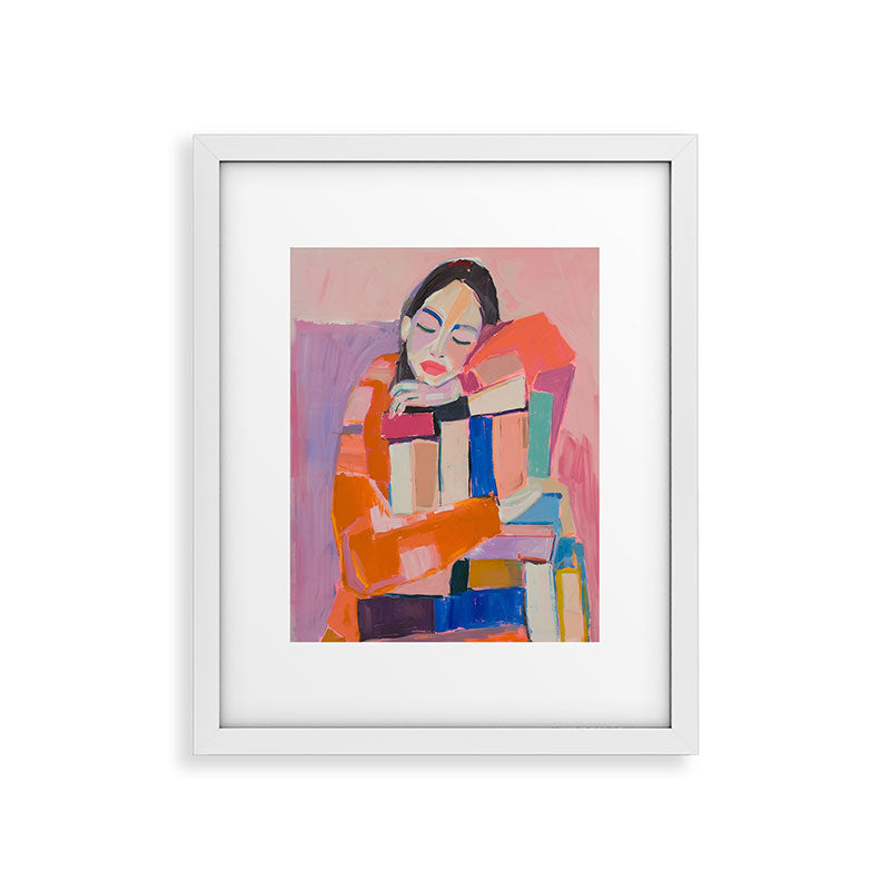 Woman Love for Books Framed Art Print Gallery Image 23