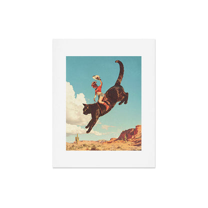 Meehaw - Rodeo Cat Cowgirl Bronc Art Print Gallery Image 7