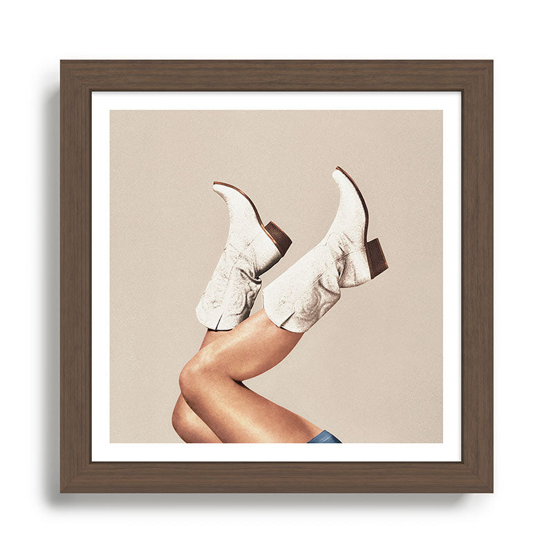 These Boots - Neutral Beige Framed Art Print Gallery Image 3