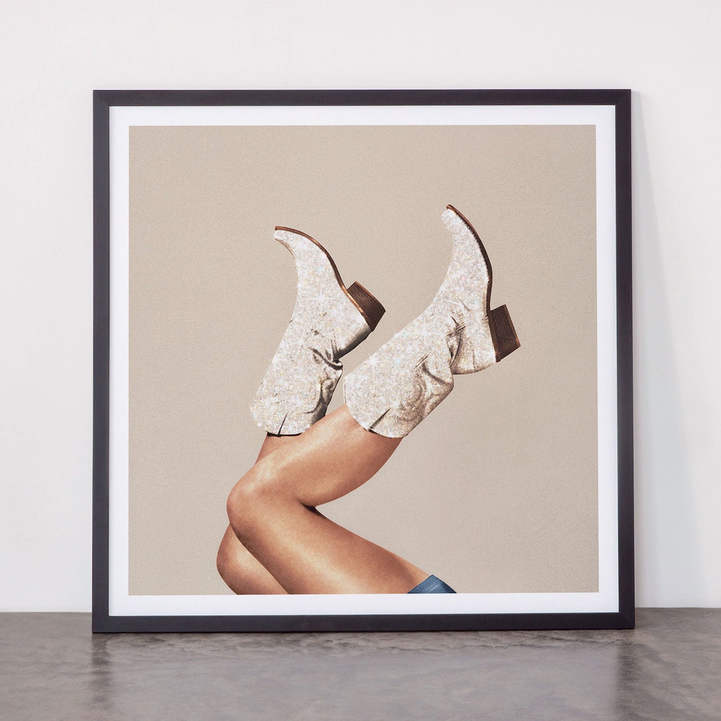 These Boots - Neutral Glitter II / Beige Framed Art Print Gallery Image 55