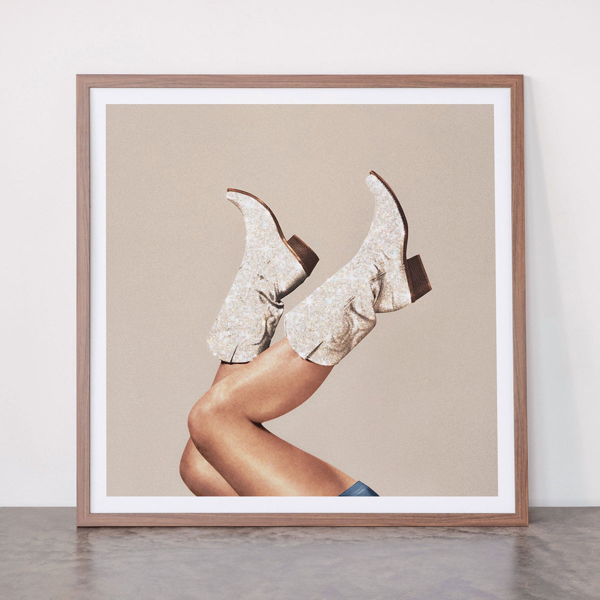These Boots - Neutral Glitter II / Beige Framed Art Print Gallery Image 66