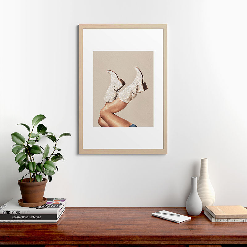 These Boots - Neutral Glitter II / Beige Framed Art Print Gallery Image 65