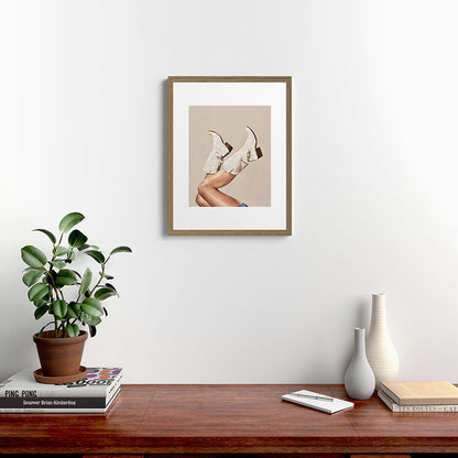 These Boots - Neutral Glitter II / Beige Framed Art Print Gallery Image 16