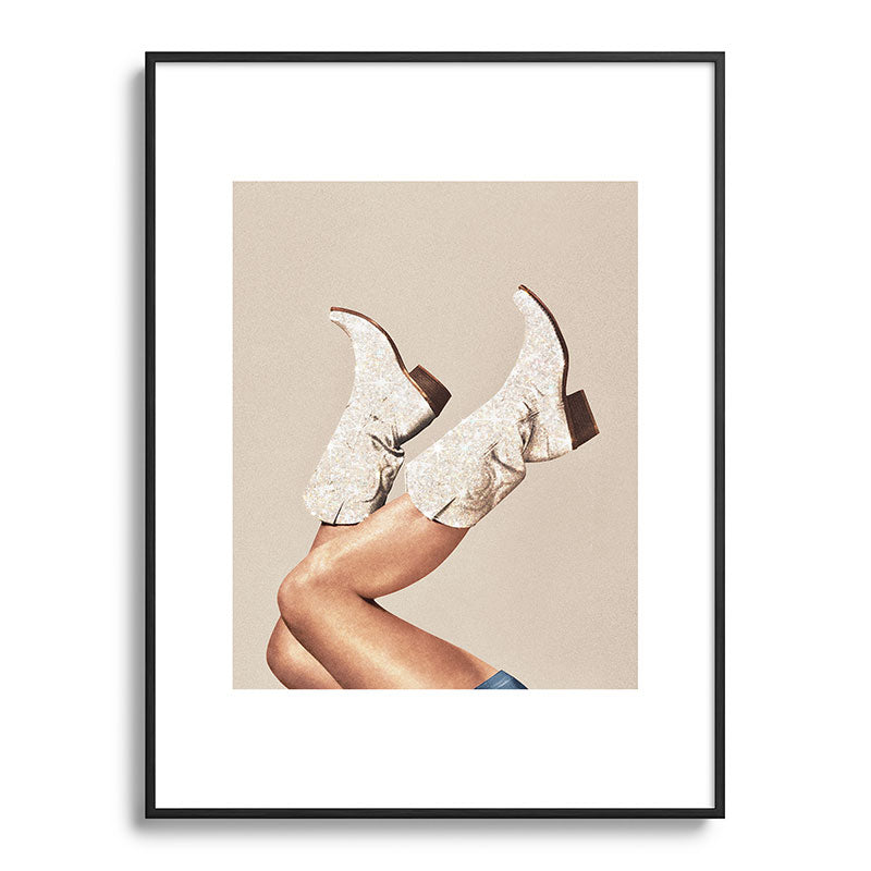 These Boots - Neutral Glitter II / Beige Framed Art Print Gallery Image 116