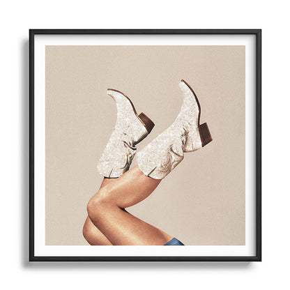 These Boots - Neutral Glitter II / Beige Framed Art Print Gallery Image 122
