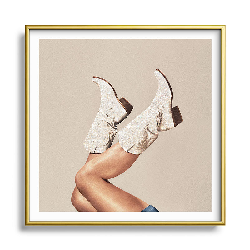 These Boots - Neutral Glitter II / Beige Framed Art Print Gallery Image 133