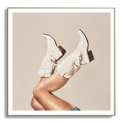 These Boots - Neutral Glitter II / Beige Framed Art Print Gallery Image 139